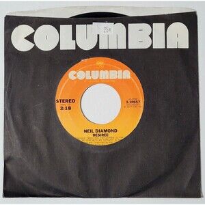 Neil Diamond ‎- Desiree / Once In A While - Columbia 45 RPM Vinyl '77